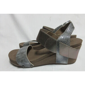 Boutique By Corkys Bandit Pewter Wedge Sandals Size 9 Shoes Womens